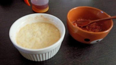 離乳食中期　梨チーズパングラタンの写真