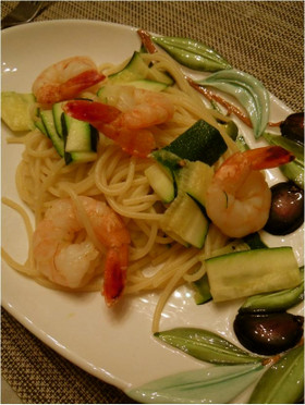 ✿海老とズッキーニのパスタ✿