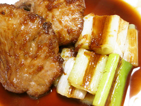 まぐろホホ肉と長ねぎの*甘辛生姜焼き*