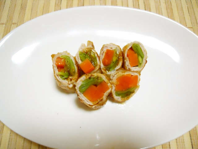 いんげん 人参 肉 巻き