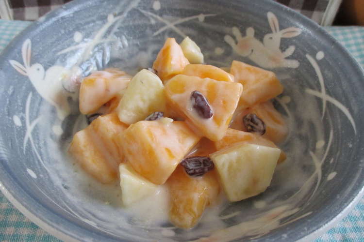 柿と林檎のヨーグルトサラダ レシピ 作り方 By ふみぽよ クックパッド