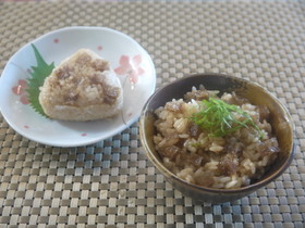 氷こんにゃくそぼろの 混ぜご飯&お握り♡