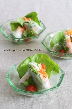 豚しゃぶと野菜の生春巻き