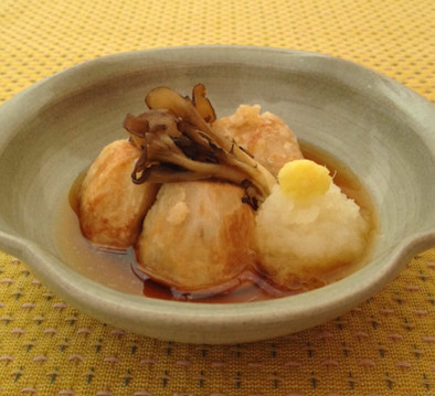 里芋と舞茸の揚げ出しの写真