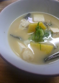 安納芋と豆腐の味噌汁