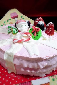 プレゼントボックス型デコレーションケーキ