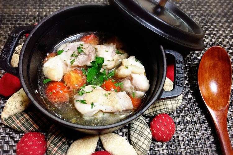 ストウブミニ 12 でチキンの水煮 レシピ 作り方 By ぴのっちです クックパッド 簡単おいしいみんなのレシピが352万品