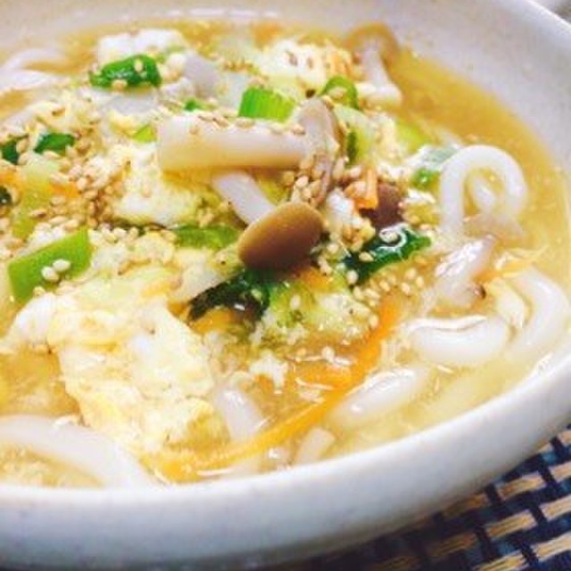 15分 夜食 野菜と卵のあんかけうどん レシピ 作り方 By Mayukuro2 クックパッド