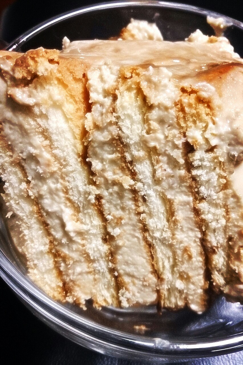 豆腐クリームとマリービスケットのケーキの画像