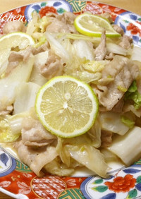 豚バラ肉と白菜の塩炒め