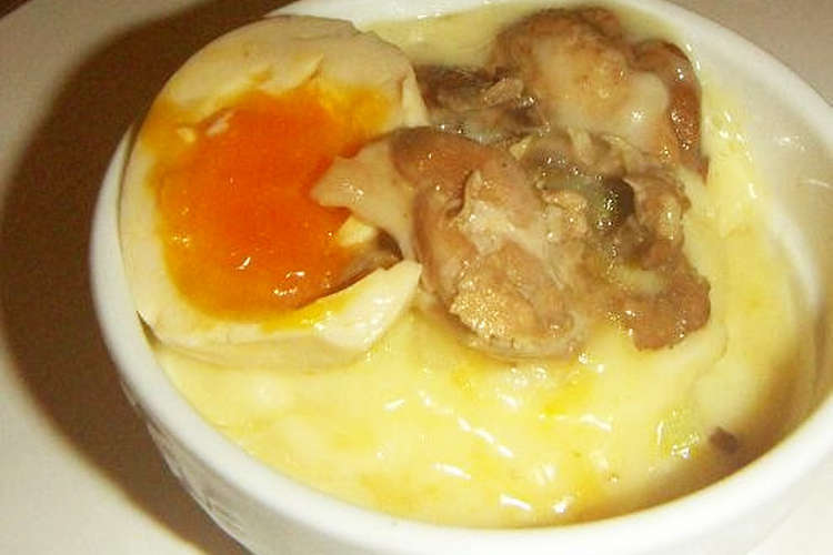 焼き鳥と半熟卵のココットカマン レシピ 作り方 By コモモンガー クックパッド