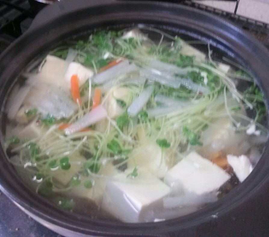 野菜たっぷり♪我が家の湯豆腐の画像