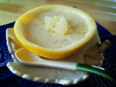 ヘルシーな豆乳柑橘ゼリーの写真