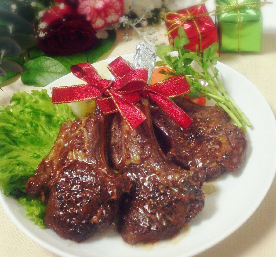 クリスマスに☆骨付きラム肉のソテーの画像