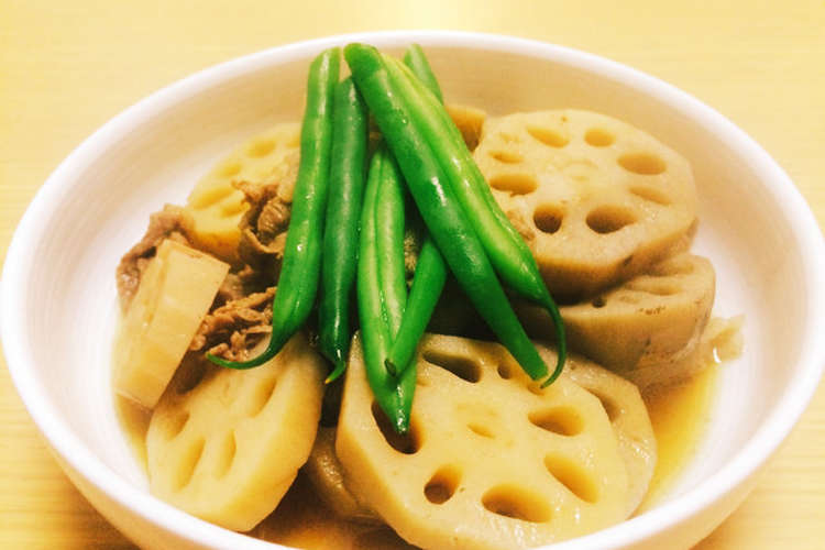レンコンと牛肉煮 デパ地下お惣菜の味再現 レシピ 作り方 By いすずママ クックパッド 簡単おいしいみんなのレシピが352万品