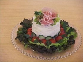 クリスマスに❤サンドイッチケーキ(甘くないお食事ケーキ