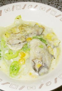 宮城旬野菜　仙台白菜と松島牡蠣のミルク煮