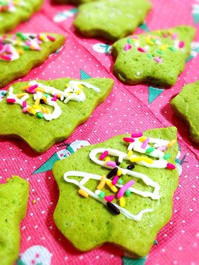 ☆簡単!抹茶クッキーでクリスマスツリー☆