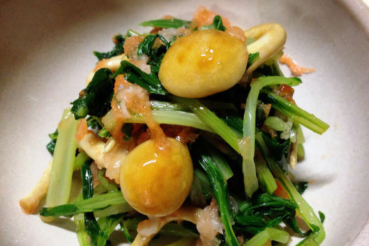 冬サラダ キノコと葉野菜のおろしサラダ レシピ 作り方 By 柑橘農家の台所 クックパッド
