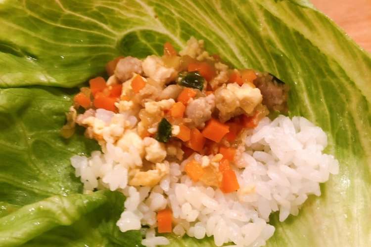 豆腐とひき肉の甘辛味噌そぼろのレタス巻き レシピ 作り方 By Cha Nyon クックパッド 簡単おいしいみんなのレシピが356万品
