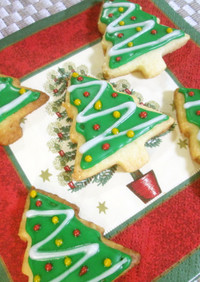 クリスマスツリー型アイシングクッキー