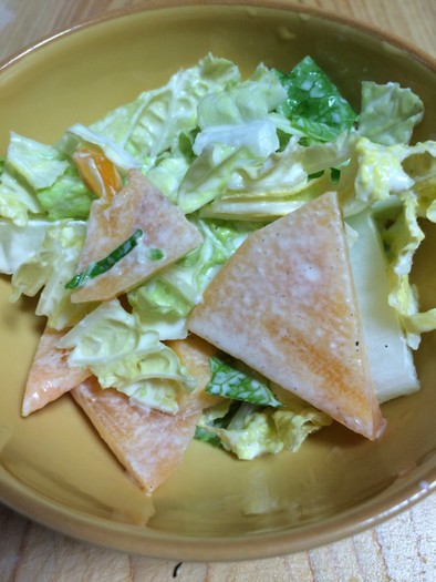 男の手料理♪富有柿と白菜deサラダの写真