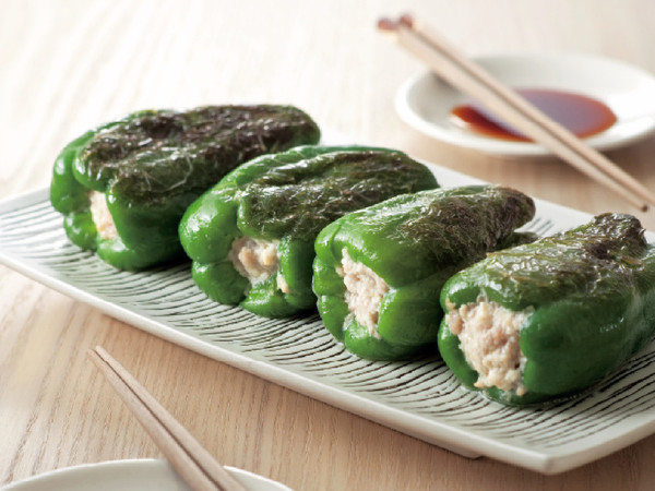 ピーマンの和風肉詰め焼き