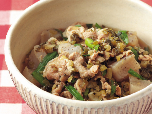 豚肉とこんにゃくの高菜煮