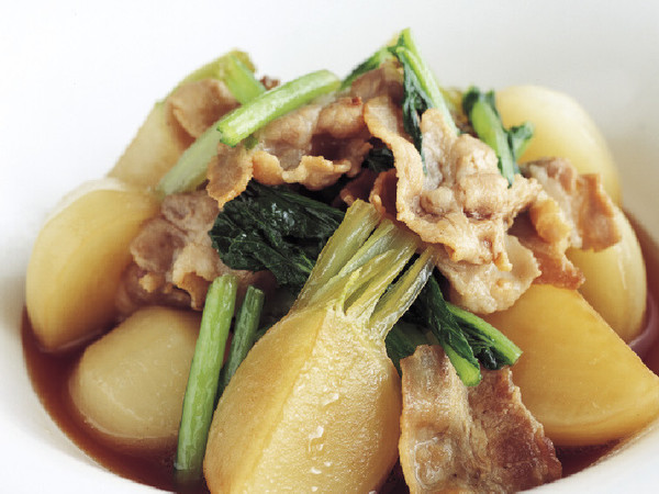かぶと豚肉の甘辛煮