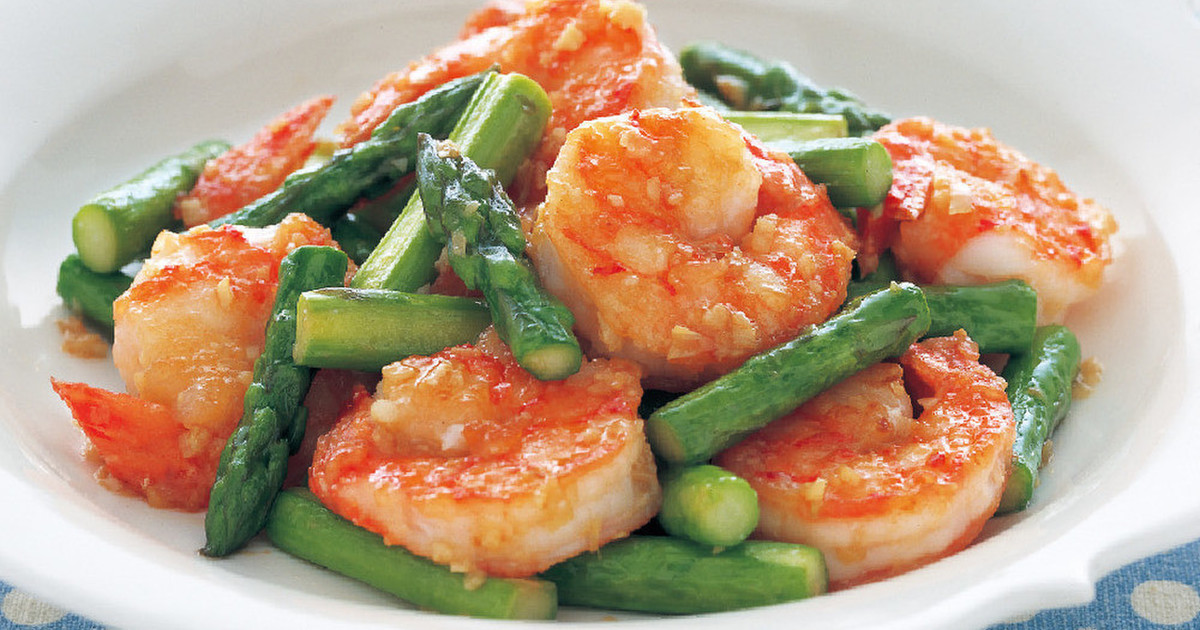 アスパラとえびの中華炒め by オレンジページ プロのレシピ