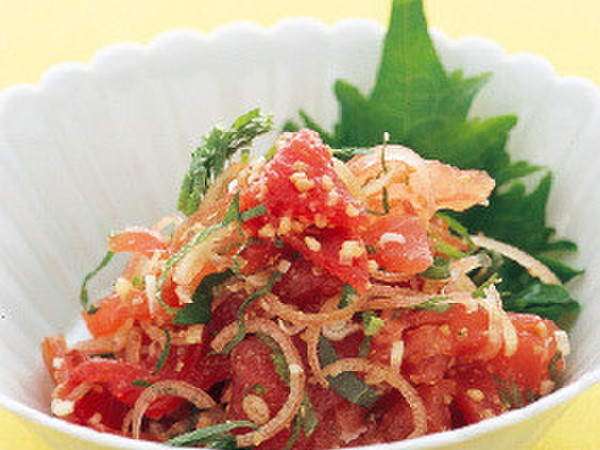 まぐろの薬味あえ