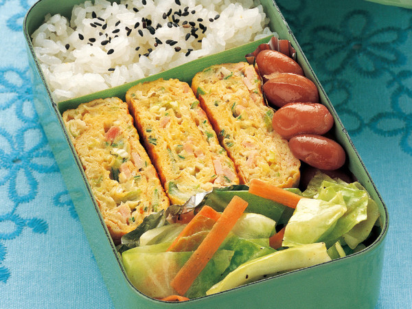 ねぎとハムの卵焼き