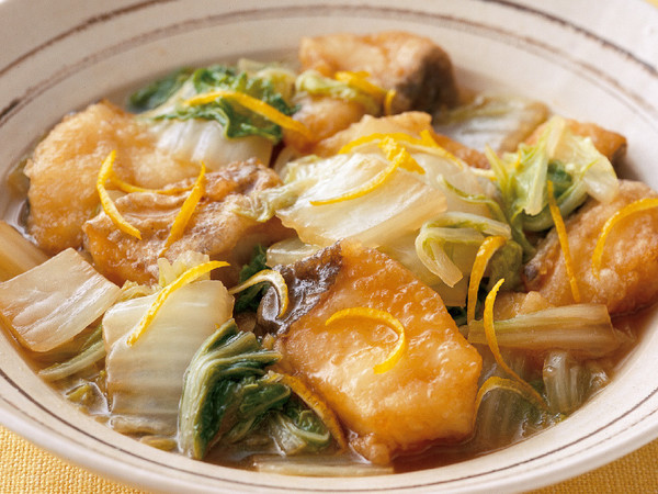 揚げたらと白菜の煮もの