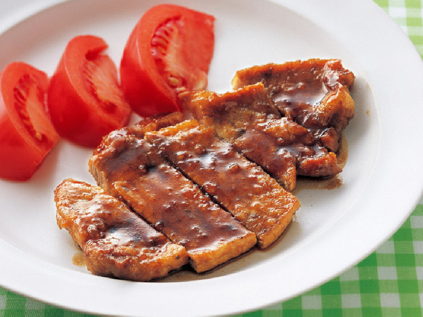 豚肉の黒酢照り焼き
