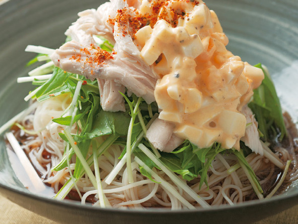 蒸し鶏のタルタルそうめん