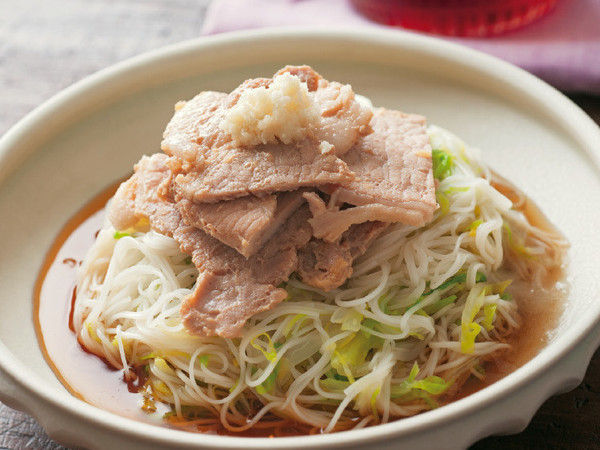 レンジしょうが焼きそうめん