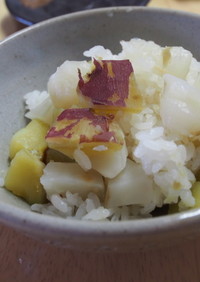 菊芋とさつま芋の二色ご飯