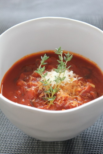 イタリア風☆トマトと黒オリーブのスープの画像