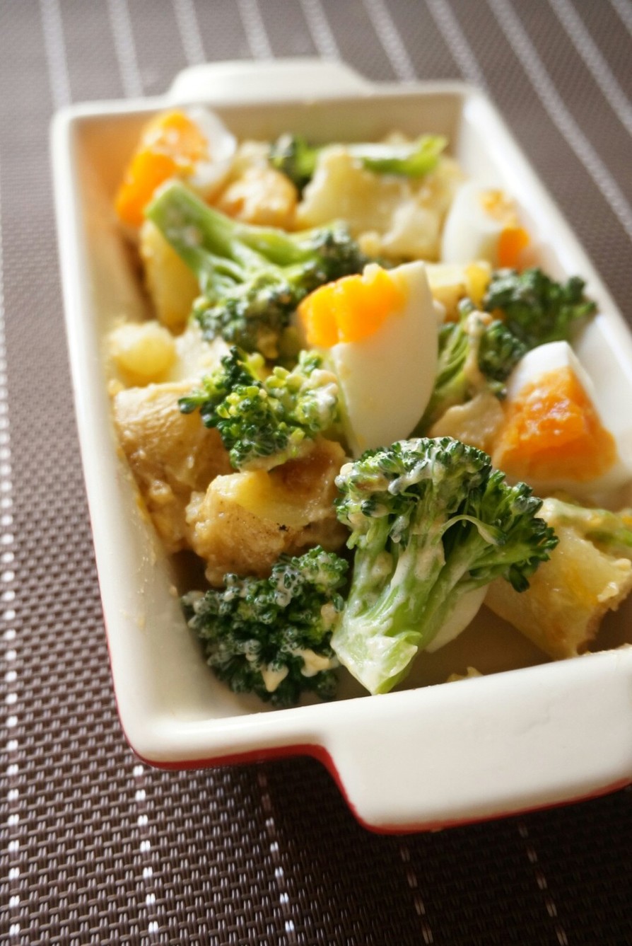 m半熟卵とブロッコリーの味噌マヨサラダの画像