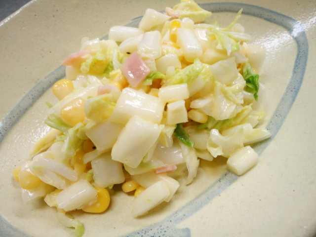 手作りソースで白菜のコールスローサラダの画像