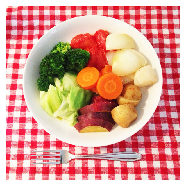 けみアミ美夕の簡単フライパンで蒸し野菜！の画像
