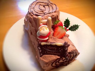 Xmasケーキ★可愛いブッシュドノエルの写真