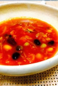 【20分】朝食に♡豆と大蒜のトマトスープ