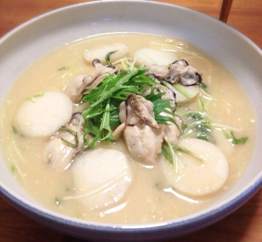 牡蠣と里芋のスープパスタ☆味噌が決め手！の画像