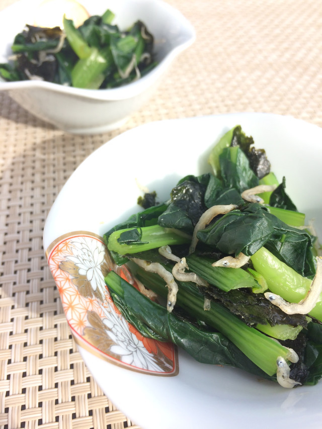 簡単＊小松菜のおじゃこと海苔の和えものの画像