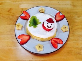 簡単♪フルーツ沢山クリスマスホットケーキ