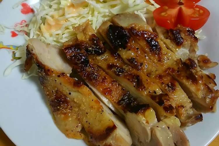 簡単 鶏もも塩麹漬け焼きガリペパレモン レシピ 作り方 By ユキ蔵33 クックパッド