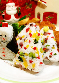 クリスマスツリー寿司とスノーマン