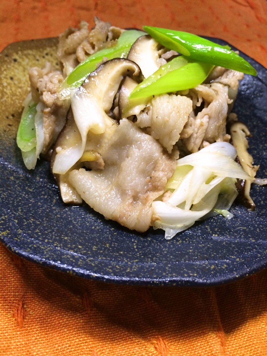 豚バラ肉とネギの炒め物の画像