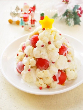 ホワイトクリスマスツリーのかぼちゃサラダ